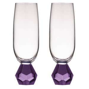 2PK Zhara Crystal 200ml Champagne Glass Drinkware - Amethyst