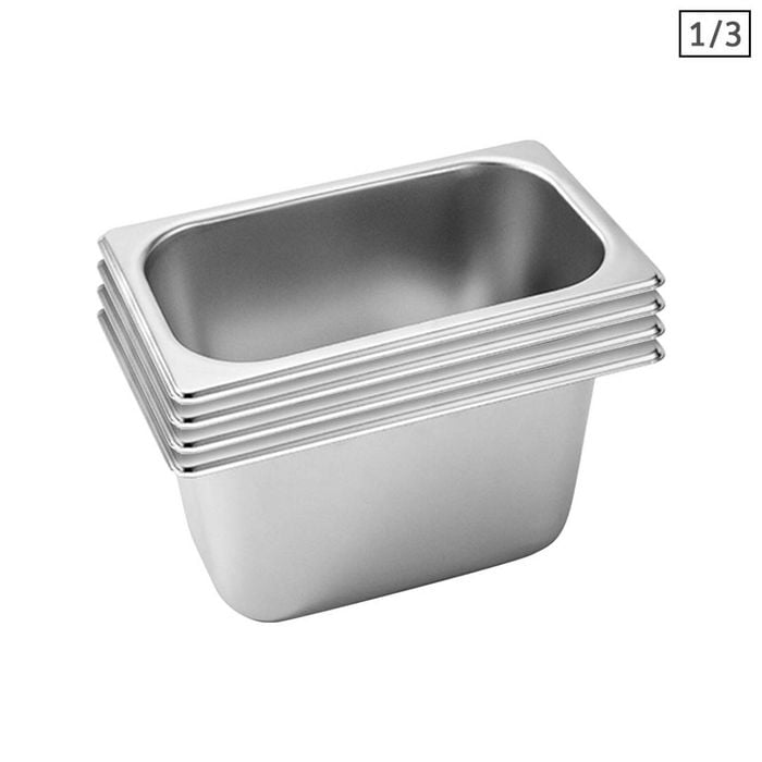 SOGA 4X 1/3 GN Pans Stainless Steel 15cm Deep