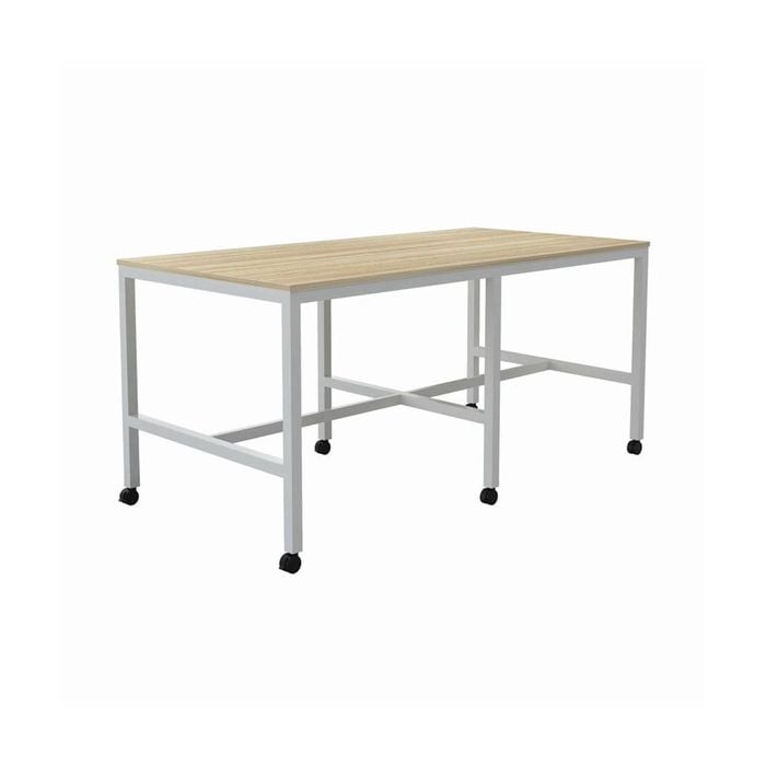 Olg Axis Bar Leaner White Frame New Oak Smooth Top L1800mm X W900mm