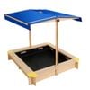 Keezi 101cm Wooden Sandpit with Canopy & Bench Seats