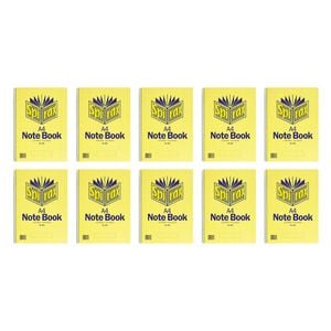 10x Spirax 595 Spiral Paper Writing Note Book A4 120 Pages 7mm Ruled Yellow