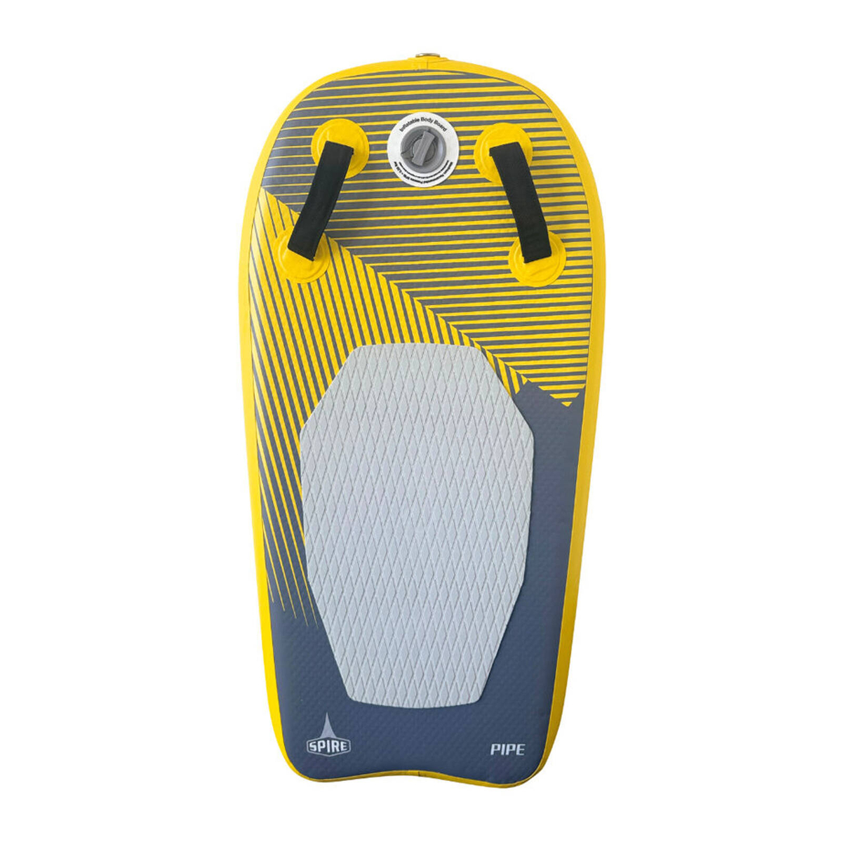 Spire Pipe Inflatable Bodyboard w/Carry Bag & Pump 104x51x10cm Yellow ...