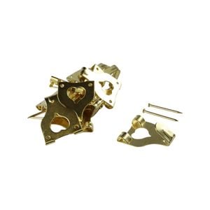 Everhang 10kg Brass Plated Picture Hanging Angle Drive Hook - 15 Pack