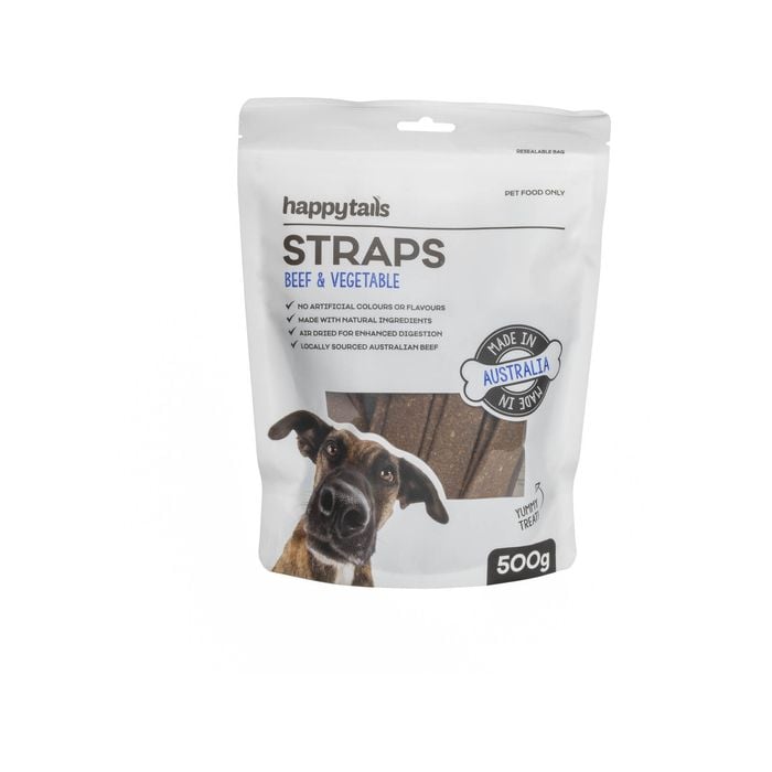 Happy Tails 500g Beef And Vegetable Straps Dog Treats