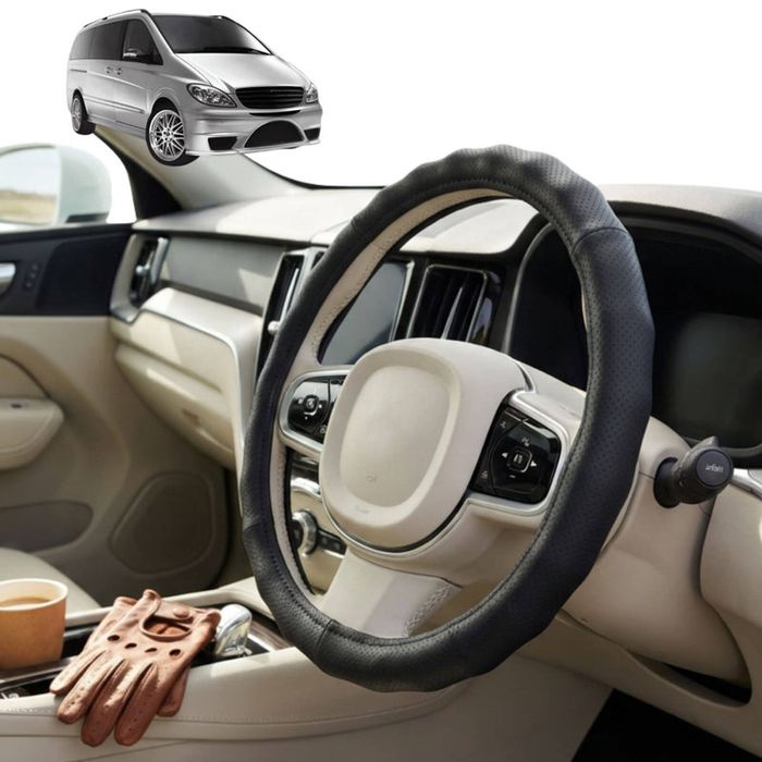 Australian Goose Steering Wheel Cover for Mercedes-Benz Vito Van 2003 - 2013 (W639) Circle Black