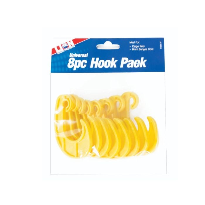 Lion 8mm Universal Cargo Net Bungee Cord Hook - 8 Pack
