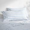 Dreamaker Bask Washed Cotton Yarn Dyed Stripe King Pillowcase Sky Twin Pack