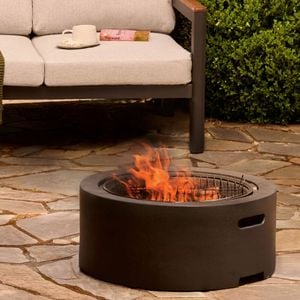 Mimosa 60cm Black Faux Concrete Fire Pit