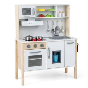 Costway Kitchen Playset Kids Pretend Cooking Toy White