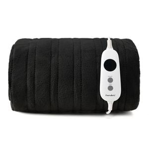 Dreamaker Kingston Coral Fleece Washable Electric Heated Throw Blanket Black 130x160cm | Overheat Protection & Auto-off