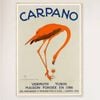 Galrie Carpano Vermouth Flamingo Vintage Advertising Poster for Collectors and Home Décor, Wood Frame, 50 x 70cm (20 x 28inch)
