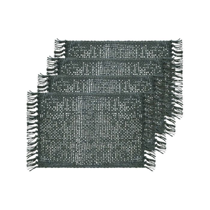4pk J.elliot Home Rowan 33x48cm Jute Placemat - Evergreen