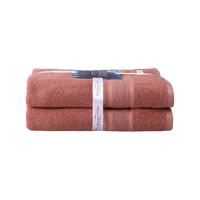2PK Ultimate Alanya Bathroom Bath Towel 550Gsm Clay