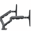 P&P Gunmetal Grey Heavy Duty Dual Curved Monitor Arm For Large Screens With Gas Strut Support