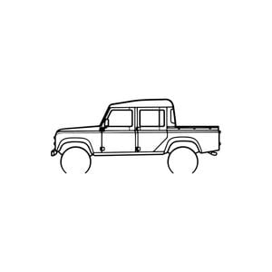 Ignite Laser Land Rover 2006 Defender 110 Silhouette Metal Wall Art Coated Black 47inch/120cm