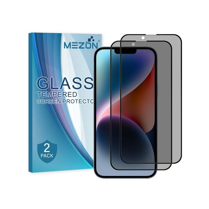 2 Pack MEZON iPhone 14 Plus (6.7") Privacy Anti-Spy Full Cover Tempered Glass