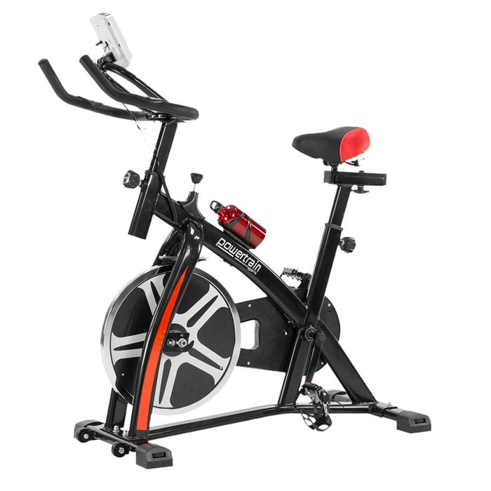 PowerTrain Black Heavy Flywheel Exercise Spin Bike