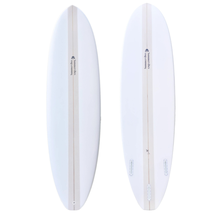 Summer vibes Mini Mal Funboard Surfboard - Beige - BEIGE, 7'0" x 20 3/4" x 2 3/4" 46.2L