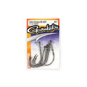 Gamakatsu Inline Octopus SE 4x Game Fishing Hook Pre Pack 8/0 (6pk)