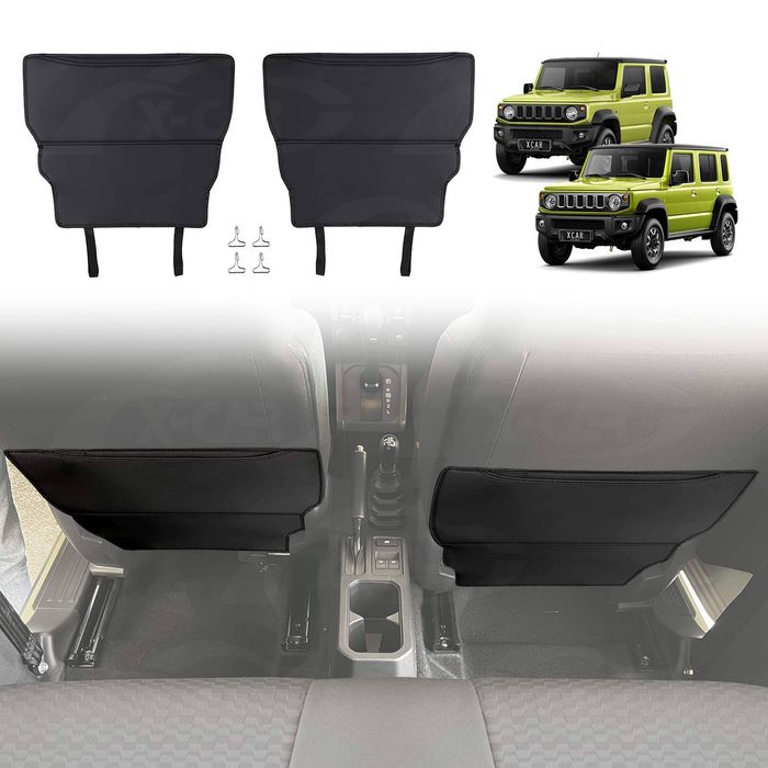Car Front Seat Back Protectors For Suzuki Jimny 2018-onwards Anti-kick Mats Pu Leather Cover Set Of 2