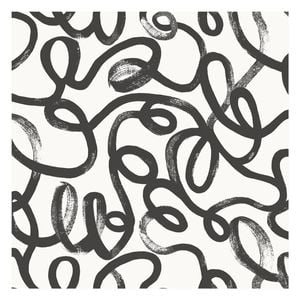 Squiggle Black/White Wallpaper  53cm x 10.05m