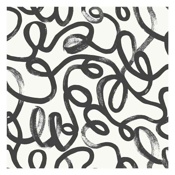 Squiggle Black/White Wallpaper  53cm x 10.05m