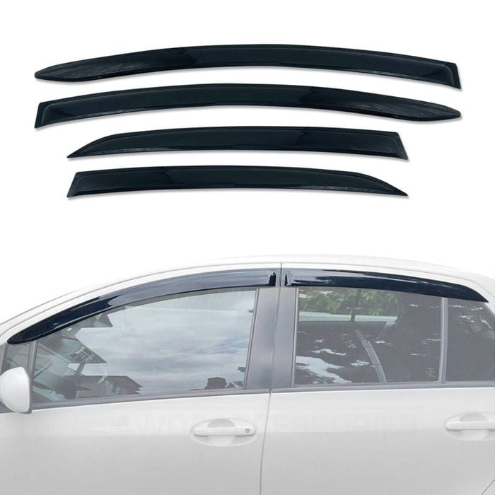 AUSGO Luxury Weather Shields for Toyota Yaris Hatch 2005-2011 Weathershields Window Visors Wind Deflectors