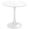 Costway 80CM Modern Round Dining Table Wooden Coffee Table White