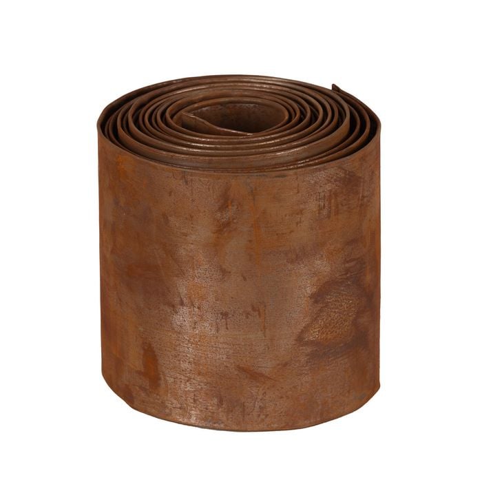Tuscan Path 150mm x 6m Flat Rust Metal Garden Edging