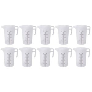 10x 2l Measuring Jug Heavy Duty Clear Plastic Propylene Food Grade Bpa 5 Pro-jug