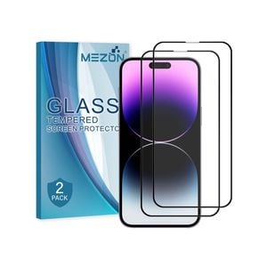 2 Pack MEZON iPhone 14 Pro Max (6.7") Full Cover Tempered Glass Screen Protectors
