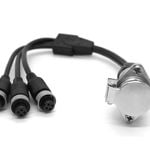 Elinz Reverse Camera Trailer Cable Coil 7PIN to 4PIN Weatherproof Female Connector 3 AV Input with Audio