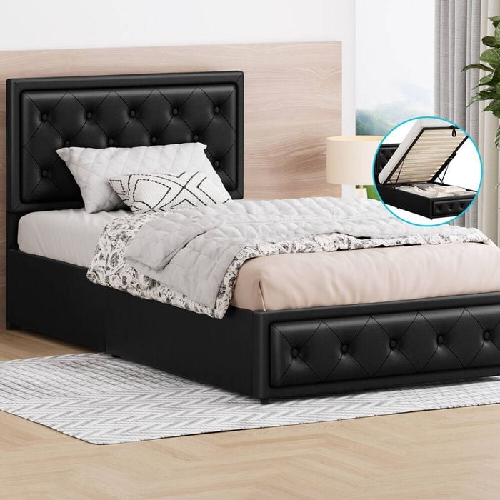 ALFORDSON Bed Frame Gas Lift Storage Single