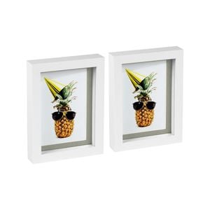 Nicola Spring 5" x 7" White 3D Box Photo Frames - 4" x 6" Mount - Pack of 2