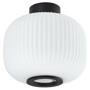 Astin Sinclair Bellamy Black Canopy Opal Glass Batten Fix