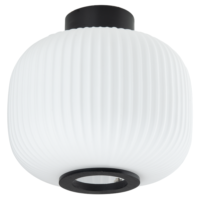Astin Sinclair Bellamy Black Canopy Opal Glass Batten Fix