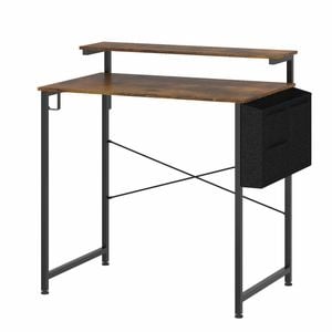 Advwin 80cm Small Computer Desk with Adjustable Monitor Stand and Storage Bag