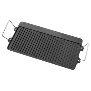 Wildtrak Reversible 52cm Cast Iron Griddle BBQ Plate For 3BR Stove - Black