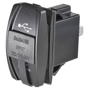 NARVA 12/24V Blue Dual USB LED Illuminated Socket