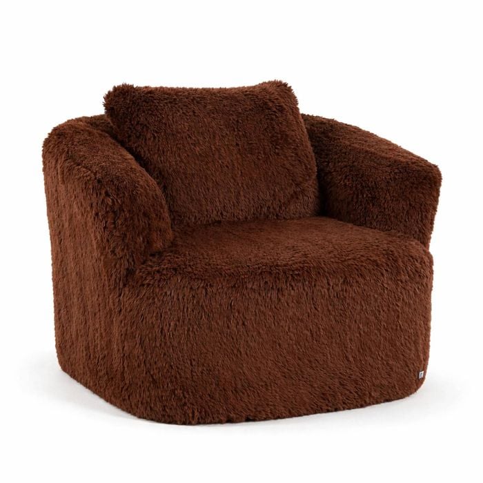 Grumpi Furniture Peachi Swivel Armchair - Faux Fur Brown