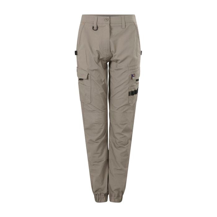 Citeco Women's Khaki Cuffed Cargo Ripstop Pant - Size 16