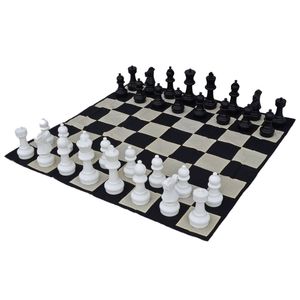 Premium 30cm (12 Inch) Chess, Checkers And Mat Package