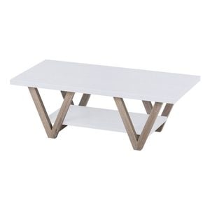 Familand Wood Coffee Table for Living Room in White