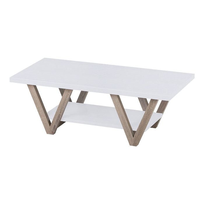 Familand Wood Coffee Table for Living Room in White