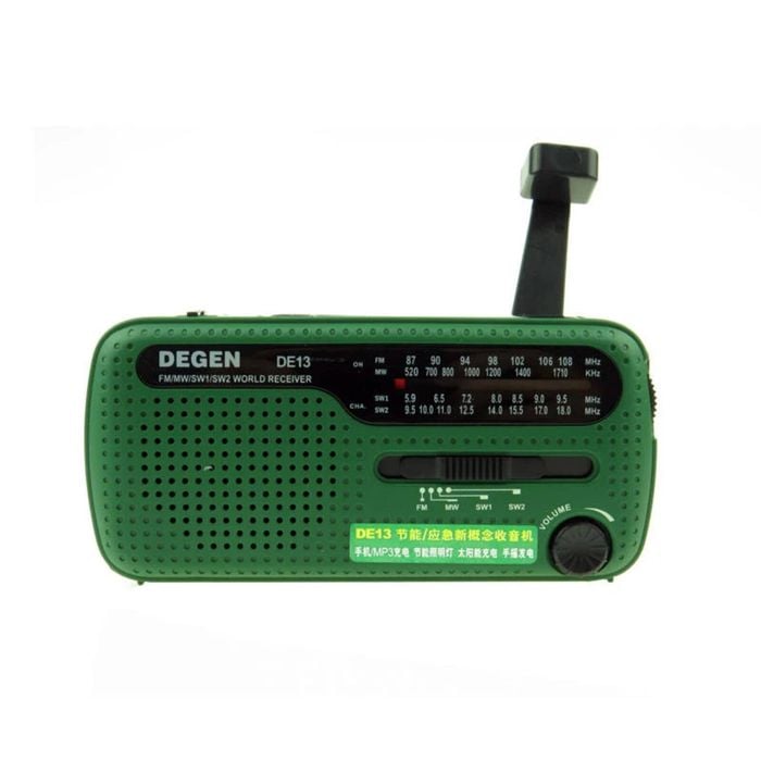 Emergency Solar Radio With Flashlight Green