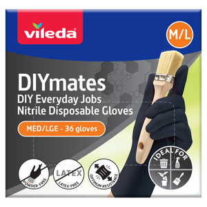 Vileda DIYmates Nitrile Disposable Gloves 36pk - Medium/Large