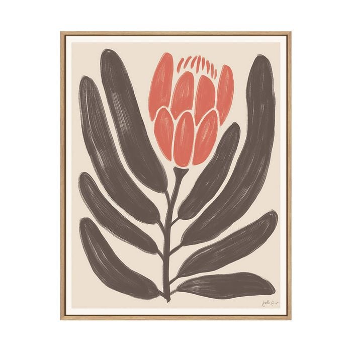 Artey | Simple Flowers I - Framed Canvas - Natural Frame - 55 x 70cm