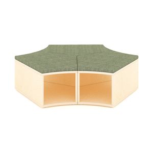Jooyes Puzzle Series Kids Polygon Book Storage Bench with Cushion