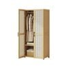 Lauft 2-door Wooden Wardrobe Closet Cabinet With Hanging Rod And Storage Shelves