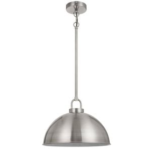 Telbix Emerson Vintage Pendant Hanging Lamp Light Metal Nickel Gloss